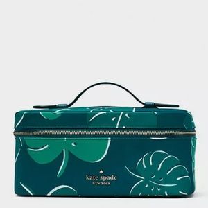 Kate spade Monstera leaves cosmetic case green nylon makeup